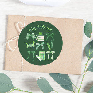 Groene Bogen Elementaire Leraar St Patrick's Day Ronde Sticker