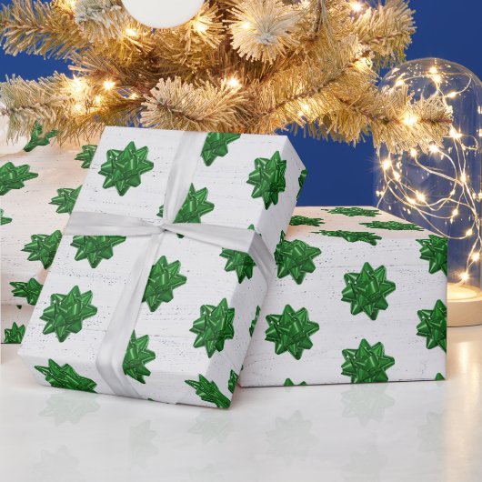 Groene bogen op withoutpakpapier cadeaupapier (Feestdagen)
