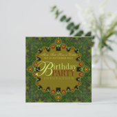 Groene Bohemen Birthday Party Invitations Kaart (Staand voorkant)