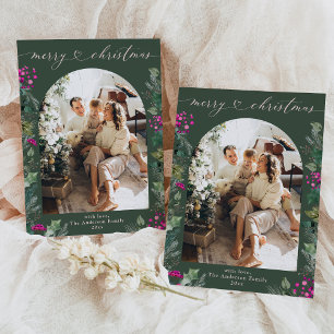 Groene Bohemian 1 foto Elegante kerst Kaart