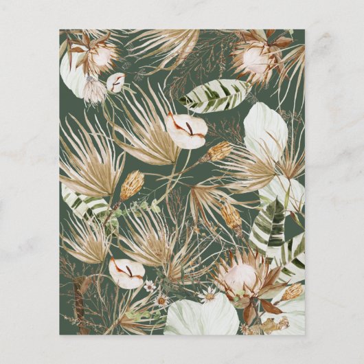 Groene bohemische botanische moderne elegant (Achterkant)