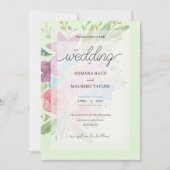 Groene Boho Artistieke Wildbloemen Waterverf Bloem Kaart (Voorkant)