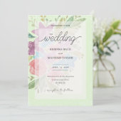 Groene Boho Artistieke Wildbloemen Waterverf Bloem Kaart (Staand voorkant)