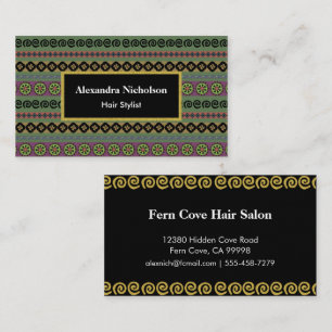 Groene Boho Aztec Pattern Hipster Tribal Visitekaartje