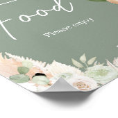 Groene Boho Beer ballon Baby shower eten Poster (Hoek)