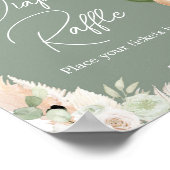 Groene Boho Beer ballon Baby shower luier Raffle Poster (Hoek)