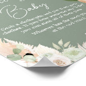 Groene Boho Beer ballon Baby shower zeg niet Baby Poster (Hoek)