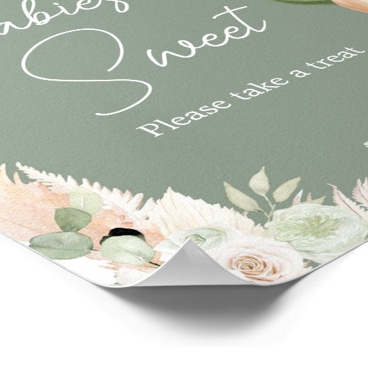 Groene Boho Beer ballon baby's zijn lief Poster (Hoek)