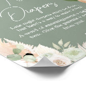 Groene Boho Beren ballon Late Night Luiers Poster (Hoek)