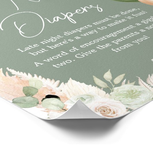 Groene Boho Beren ballon Late Night Luiers Poster (Hoek)