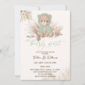 Groene Boho Beren Wachten Nauwelijks Baby Shower Kaart (Voorkant)