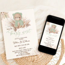 Groene Boho Beren Wachten Nauwelijks Baby Shower