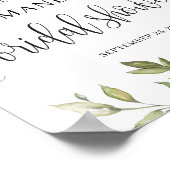 Groene boho blad bruidsshower welkomstbord poster (Hoek)