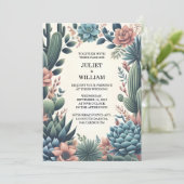 Groene Boho blad woestijn cactussen succulent brui Kaart (Staand voorkant)
