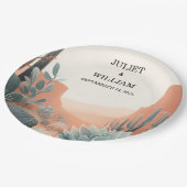 Groene Boho blad woestijn cactussen succulent brui Papieren Bordje (Gekanteld)