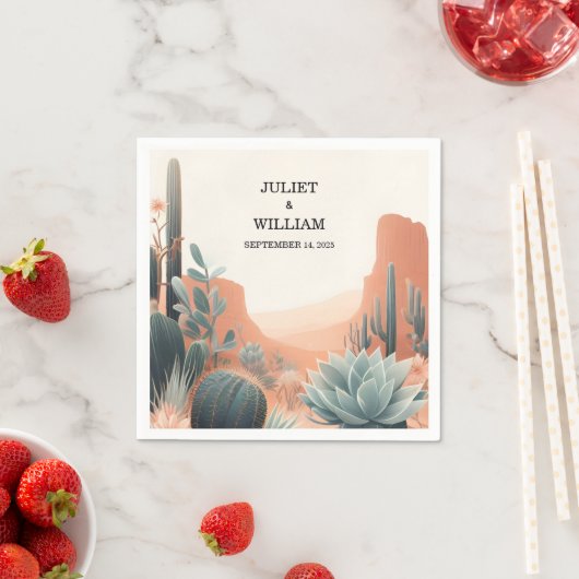 Groene Boho blad woestijn cactussen succulent brui Servet (Insitu)