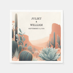 Groene Boho blad woestijn cactussen succulent brui Servet