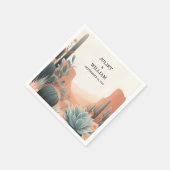 Groene Boho blad woestijn cactussen succulent brui Servet (Hoek)