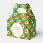 Groene Boho Bloemen Custom Vrolijk Kerstfeest Bedankdoosjes (Voorkant Zijde)