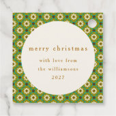  Groene Boho Bloemen Custom Vrolijk Kerstfeest Bedankjes Labels (Achterkant)