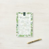 Groene Boho  Bloemen Gelijnde To-Do lijst Post-it® Notes (Op bureau)
