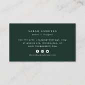 Groene Boho  Bloemen Visitekaartje (Achterkant)