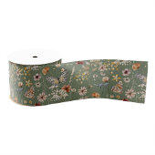 Groene Boho Bloemenlint Grosgrain Lint