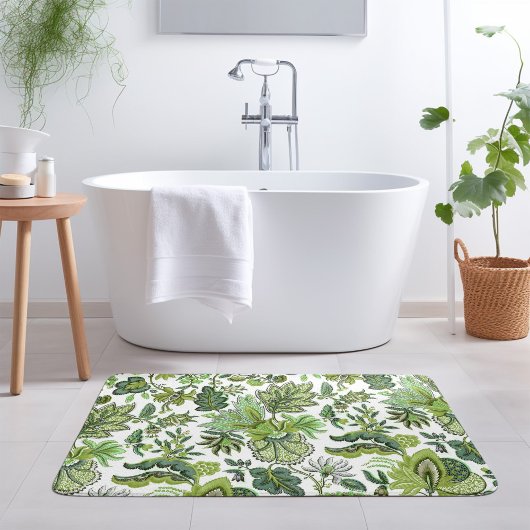 Groene Boho  bloemenprint Badmat