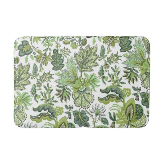 Groene Boho  bloemenprint Badmat (Voorkant)