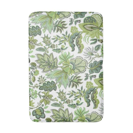 Groene Boho bloemenprint Badmat (Voorkant Verticaal)