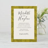 Groene Boho Botanische bruiloft Kaart (Staand voorkant)