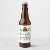 Groene Boho Bruiloft Bierfles Etiket (Voorkant)
