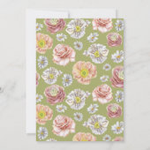 Groene Boho Bunny Konijn Liefde Waterverf bruiloft Kaart (Achterkant)