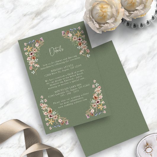 Groene Boho Detail Informatiekaartje