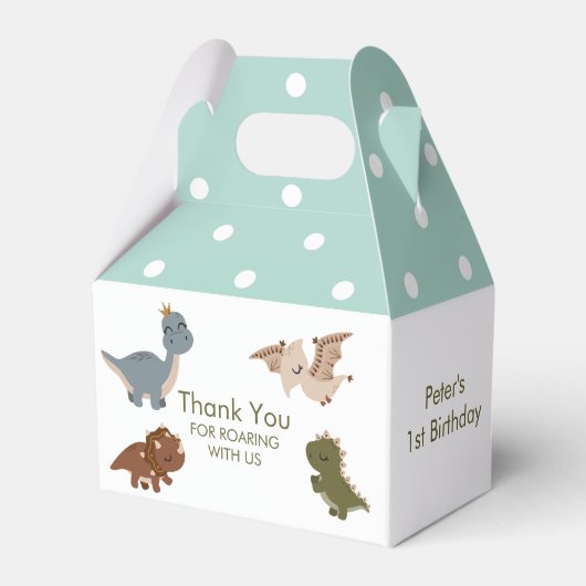 groene boho-dinosaurus bedankdoosjes (Voorkant Zijde)