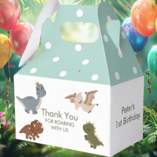 groene boho-dinosaurus bedankdoosjes