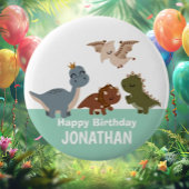 Groene Boho-dinosaurus Ronde Button 5,7 Cm