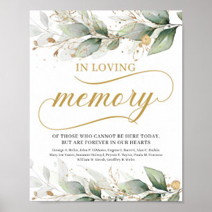 Groene boho eucalyptus 'in liefdevolle herinnering poster