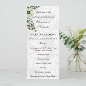 Groene Boho Floral krans bruiloft Programmakaart (Staand voorkant)