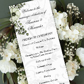 Groene Boho Floral krans bruiloft Programmakaart