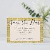 Groene Boho foto Platte Save The Date Kaart (Staand voorkant)