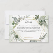 Groene boho gouden geometrische trouwdetails RSVP kaartje (Voorkant)