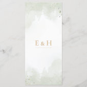 Groene boho gouden geometrische waterverf bruiloft menu (Achterkant)