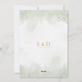 Groene boho gouden geometrische waterverf save dat kaart (Achterkant)