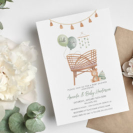 Groene Boho-kraamkamer Boho-uitnodiging voor babys Kaart