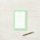 Groene Boho Lente Madeliefjes Post-it® Notes (Op bureau)