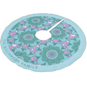 Groene Boho Mandala Bloem Kunst Persoonlijk Kerstboom Rok (Gekanteld)