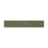 Groene Boho Minimalistische Monogram Huwelijk Uitnodigingen Wikkel (Vlak)