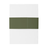 Groene Boho Minimalistische Monogram Huwelijk Uitnodigingen Wikkel (Achterkant Voorbeeld)