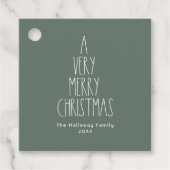 Groene Boho Polka Dot Kerstplein Bedankjes Labels (Voorkant)